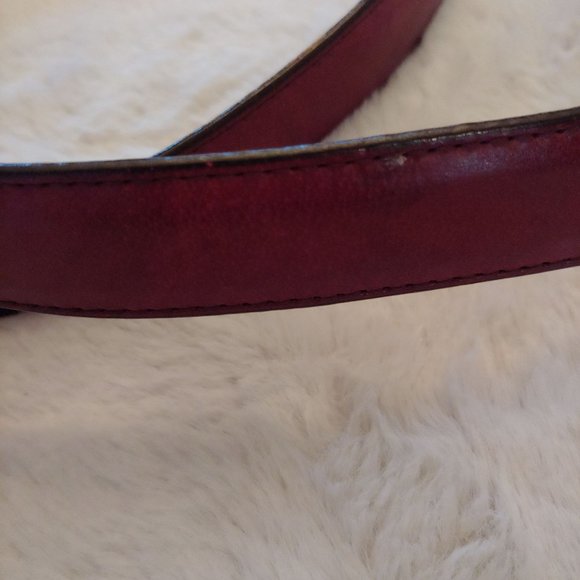Coach leather belt with brass buckle size 34 burgandy - Picture 6 of 15